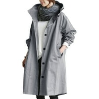 Xinqinghao zimski kaput jakne za žene velike boje s kapuljačom duge vjetrootporne jakne nepravilne nabora