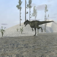 Monolophosaurus koji trči duž obalnog postera