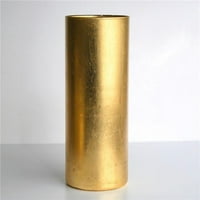 Zbirka crvene šipak 0110- In. Gilt pozlaćeni stakleni cilindrični vaze, zlato - set od 12