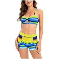 Finelylove kupaći kostimi za žene podstavljene grače brate BRA stil bikini žuti xxl