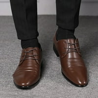 DMQupv muške minimalističke cipele kožne kožne cipele s niskim potpeticama šipka čipka čvrste boje poslovna