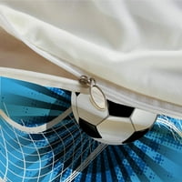 Plavi poklopac prekrivača Stmact Soccer Home Seedpreads Histend Mekani kompforter prekrivača sa jastukom,