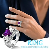 Lroplie prstenovi za žene djevojke šarene cirkonske vjenčane vjenčane nakit veličine legura 6-prstenaste poklone