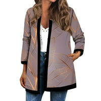 GDFUN ženska jeseni i zimska modna kasutarna štampana jakna s dugim rukavima - Zip up hoodie zip up