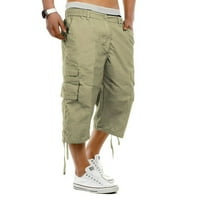 Muškarci Suaumret Vintage bore se protiv teretnih kratkih hlača Ljetni casual radne džepove Capri pantalone