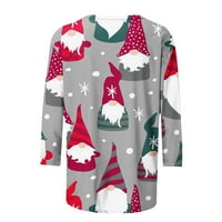 Sretne božićne majice za žene plus veličine Xmas Santa Claus Reindeer Snowman SnowFalke Tree Ispiši