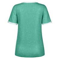 Žene Ljeto Top Letter Daisy Ispiši patchwork majica s kratkim rukavima Bluza za bluzu TEE dugih rukava