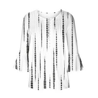 Bluze za žene cvjetni print v izrez ruffle majice kratkih rukava Ležerne prilike ljetnih vrhova, s-2xl
