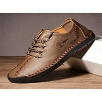 Zodanni Muške casual cipele Haljina Koža Natikači Muškarci Business cipela Comfort čipka up plavi 9.5