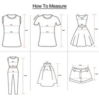 Pntutb Ženske hlače, ženske modne ležerne pamučne i posteljine čvrste elastične struke duge ravne hlače
