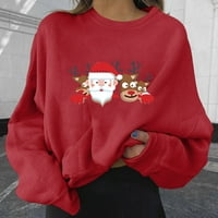 Anuirheih Božićni džemperŽenski ležerni dame s dugim rukavima, kratke duksere na vrhu 4-6 $ OFF 2.ND