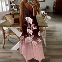 Maxi haljine za žene Ljeto bez rukava Boho sandress casual V-izrez duge haljine Havajska haljina za