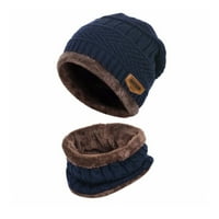 Cuoff Childs Winter Warm Pleted Hat i šal pleteni poklopac Fleece debeli Knit kapa za dječake i djevojke
