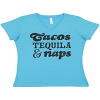 Inktastični tacos tequila i naps ženska majica V-izrez