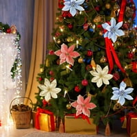 5,91 Umjetna cvjetna svjetlucava cvijeće za božićno ukras za božićne stablo kućni vjenčani zabava cvjetni dekor