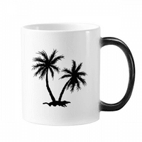 Plaža kokosova stablo crni obrisi promjena boje u boji morfiranje hlapnja hladnjaka s ručkama ml