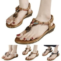 DMQupv mladenke za žene Flip flop boemian stil Sandale za plažu Udobne cipele s klizanjem niske pete
