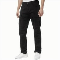 SNGXGN teretne pantalone za muškarce Camo Cargo Radne hlače Cargo Hlače za muškarce, crna, veličine l
