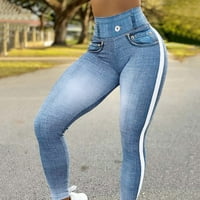 Ženske teretne hlače Ležerne prilike ugrađene traperice Tanke visećih struka Elastične pantalone