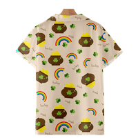 FNYKO muške košulje St. Patrick's Day Green Print casual majica s kratkim rukavima na havajske majice