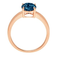 2. CT sjajan ovalni rez Clear Simulirani dijamant 18k ružičasto zlato pasijans prsten sz 3.5