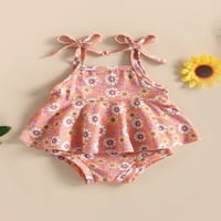 Jaweiwi Baby Toddler Girl Summer Haljine Outfits, kravata bez rukava Cvjetni CAMI TOPS + Hraštačice Set odjeće