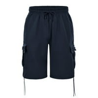 Muški casual šorc fitness pet bodova casual dizajn crnka s džepovima hlače mornarička veličina xxl