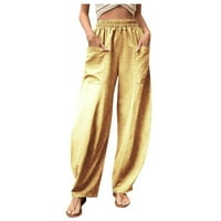 Dyegold posteljine za žene Ležerne prilike sa labavim baggy džepom teretna hlače Elastična struka Ljeto