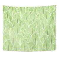 Palminski zeleni list lišće uzorak bijele stablo trave tropsko biljci drvena zidna umjetnost Viseća tapiserija Kućni dekor za dnevnu sobu spavaća soba spavaonica