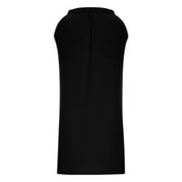 Ženski saresi za ljetne casual maxi haljine za ženske kaiševe za obrezivanje vrata reljefne crne m
