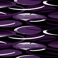 3D efekt ručno isklesani debeli moderni savremeni apstraktni dizajn prostirki Purple 4 '5'3' '