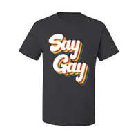 Recite gay retro vintage dugina LGBT Pride Muška grafička majica, drveni ugljen, 5x-veliki
