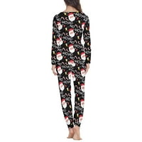 Renewold Santa Ho-Ho-hogh noćni set od žena opuštena pidžama Loungewear Veličina XL Božićni dugi rukav
