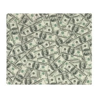 Cafepress - Dollar Bill Novčani uzorak bacajte pokrivač - mekani prekrivač od runa, 50 X60 pokrivač