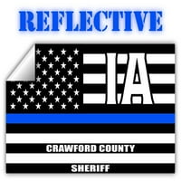 Reflektiraj Crawford County Iowa IA tanka plava linija Stealthy Stara Glory USA Flag