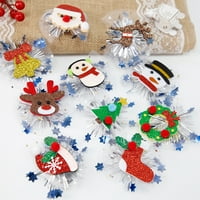 Zruodwans Božićna oprema za božićnu kosu za božićne frizere Svečana djeca pribor za kosu sa santa claus božićno stablo snjegović djeca šarena kopča za kosu