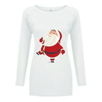 Ženska božićna štampa O-izrez Labavi majica s dugim rukavima TOP bluza pulover hot6sl487111