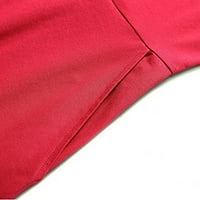 Haljina Moda New Benchmark Himeway Ženska casual moda Solid bez rukava V-izrez Duljina koljena Drvena