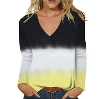 Rukavske majice za kupe za žene Ležerne prilike Crew izrez Modni pulover Loop Fit Comfy Fall Odjeća majice
