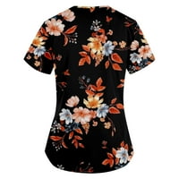 Ženske vrhove V-izrezane bluze Ležerne dame Ljeto kratki rukav modni crni xl