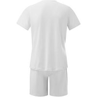 Penkiiy Men Outfits Ljeto Ležerne prilike za vrat CREW mišića kratkih rukava Majice i klasični fit sportske
