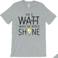 Watt World Shine Svjetlosna parobrojni par majica Poklon siva