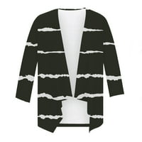 Lroplie Wemens Tops Plus size Dugi rukav Cardigan džemperi za žene Štampana modna kaput od tri četvrtine rukava zelena 5xl