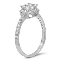 1. CT Princess Cut originalni kultivirani dijamant si1-si i--j 18k bijelo zlato halo obećanje vjenčanja