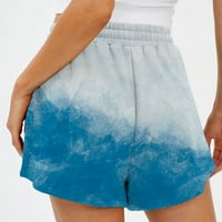 Eczipvz Ženske kratke hlače Ženska ležerna karirana Ispis Pleased Front Chino Bermuda Shorts Blue, L