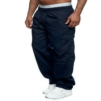 Muške vojne taktičke pantalone Lagane radne pantalone labave hlače elastični struk sa džepovima za izvlačenje