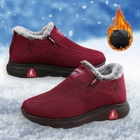 Eczipvz Ženske cipele Ženske čizme za snijeg Jesen i zimska modna jednostavna i udobna ravna klizanja na pamučnim cipelama Žene klizanje na snijeg