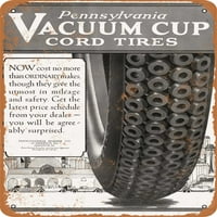 Metalni znak - Pennsylvania Vakuumski kupčni gume - Vintage Rusty Look