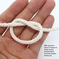 Pamučni kabel, promjer DIY zanata 21. jarci Dužina makrame konop bijela za vreće za pletenje