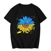 Majice za žene vrhovi V-izrez ljetni cvjetni print kratkih rukava casual majica THEE majica top bluza